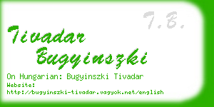 tivadar bugyinszki business card